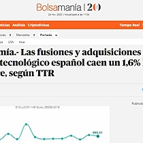 Las fusiones y adquisiciones del sector tecnolgico espaol caen un 1,6% hasta octubre, segn TTR